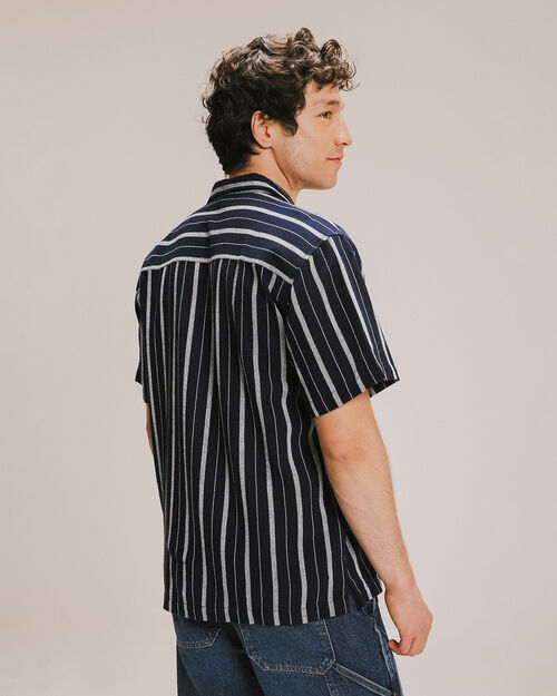 Camisa Azul Relax Textura